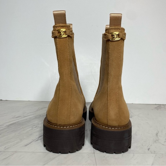 Sam Edelman Laguna Light Brown Suede Lug Sole Chelsea Boot 9 1/2 M - Picture 3 of 14